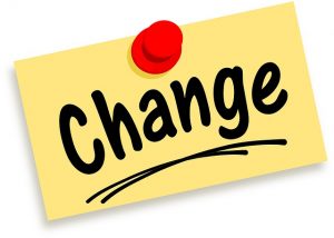 Image of post it note with the word change written on it.