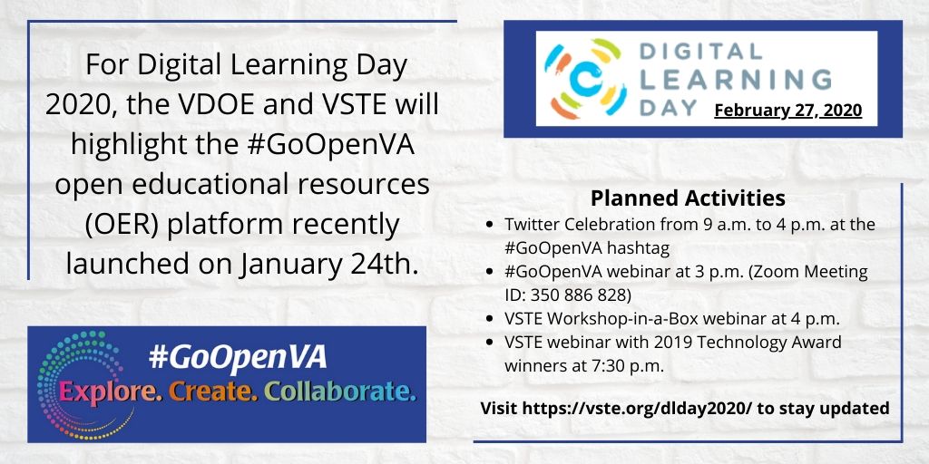 Graphic with details for Digital Learning Day