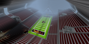 Stadium constructed in Minecraft