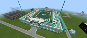 Stadium constructed in Minecraft