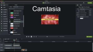screenshot of camtasia program
