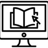 graphic of computer with book on screen