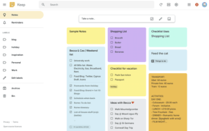 screenshot from Google Keep