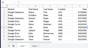 spreadsheet example 1