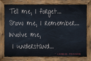 Blackboard with Chinese proverb
