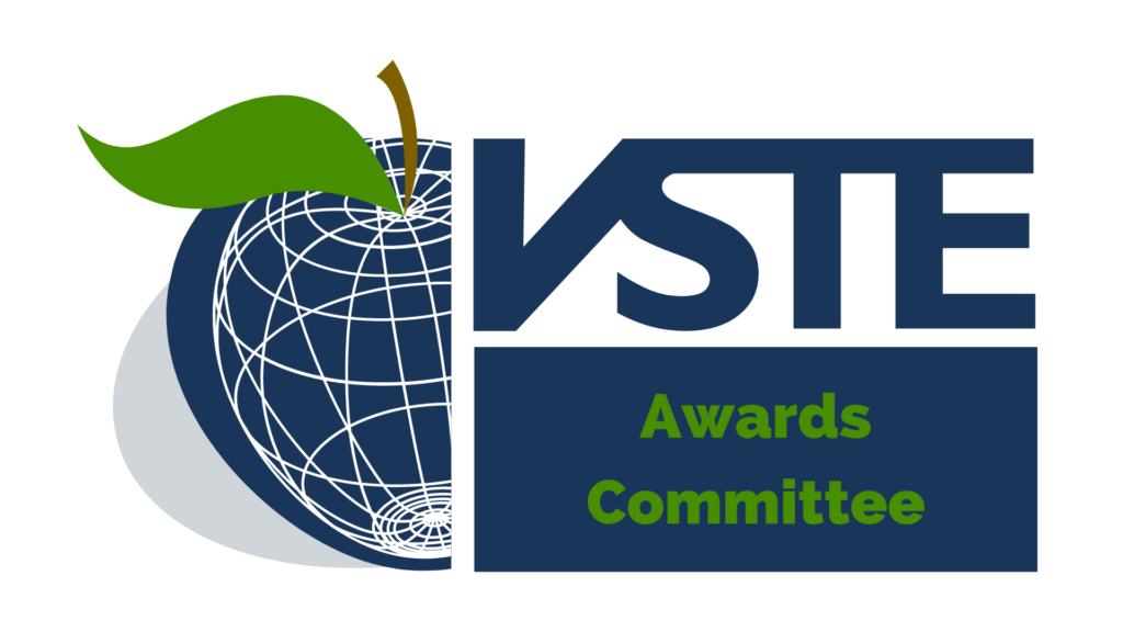 VSTE Awards Committee logo with VSTE logo (with half apple) and "Awards Committee" embedded below.