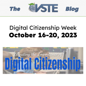 VSTE blog logo with the notice that digital citizenship week is October 16-20.