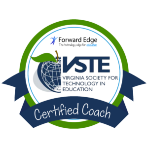 Circular badge for VSTE Certified Coaches, in collaboration with Forward Edge